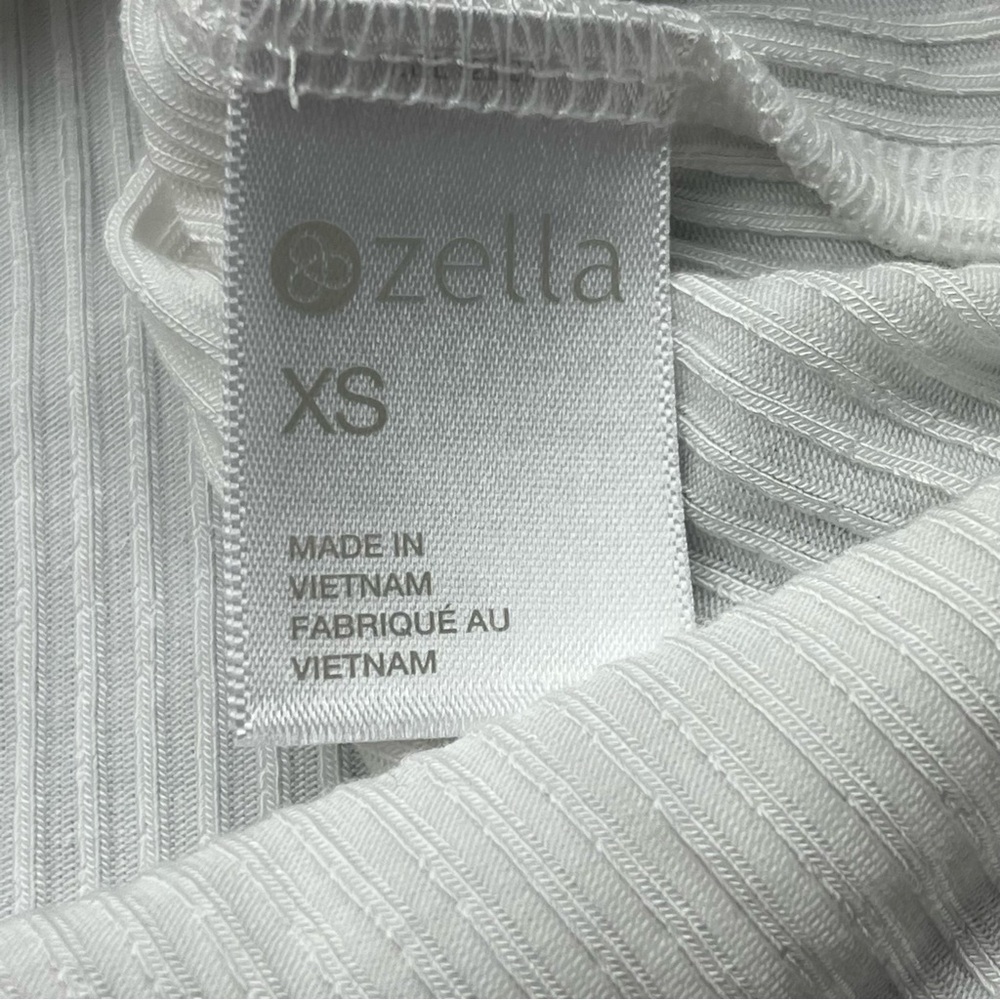 Zella White Ribbed Tank Top Womens Size XS Extra Small Athletic Layer NEW *FLAW - Picture 3 of 13